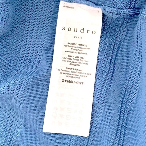Sandro Barba ruffle trim cardigan in blue NWOT - Picture 7 of 8